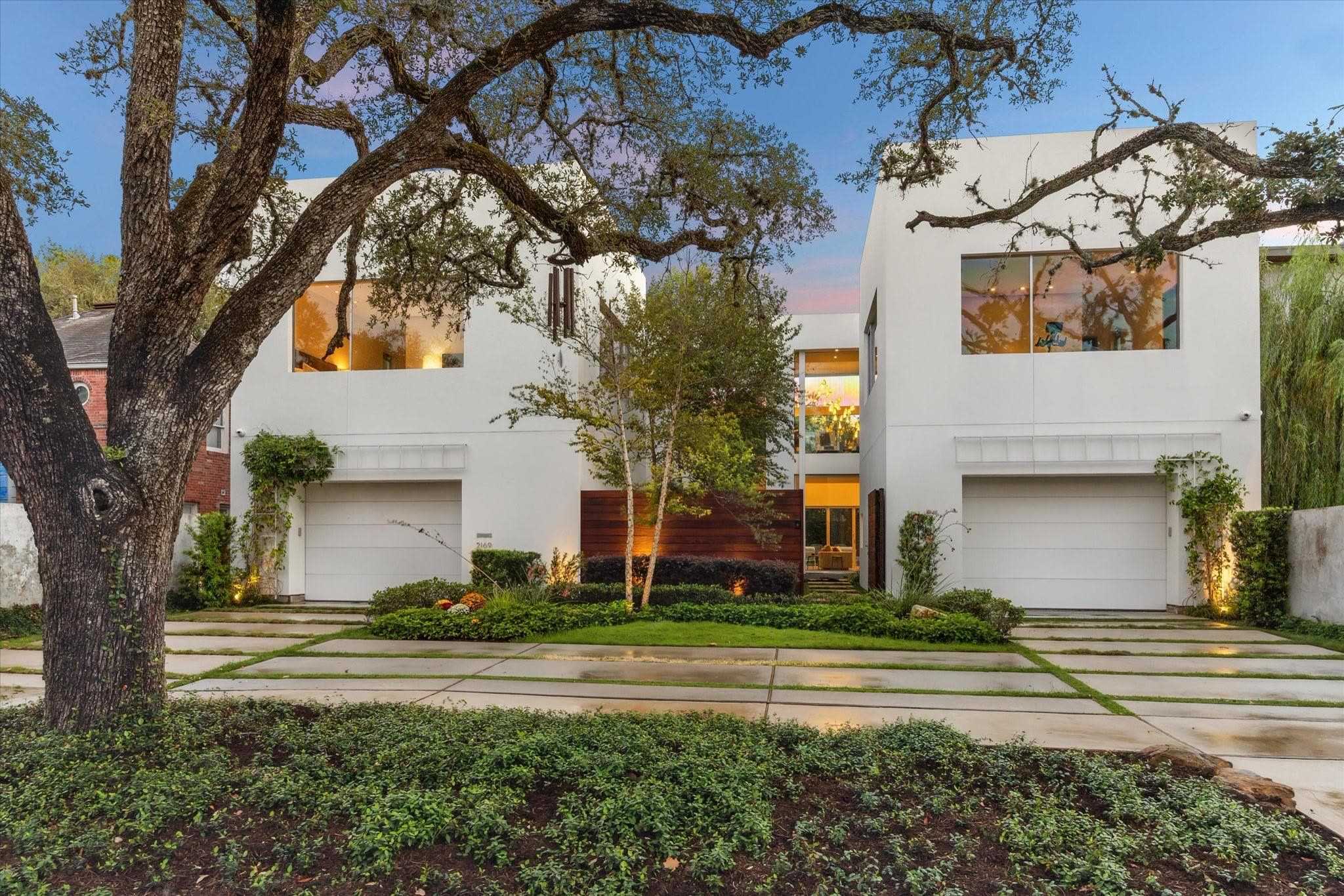 Front of 2169 University Boulevard at dusk